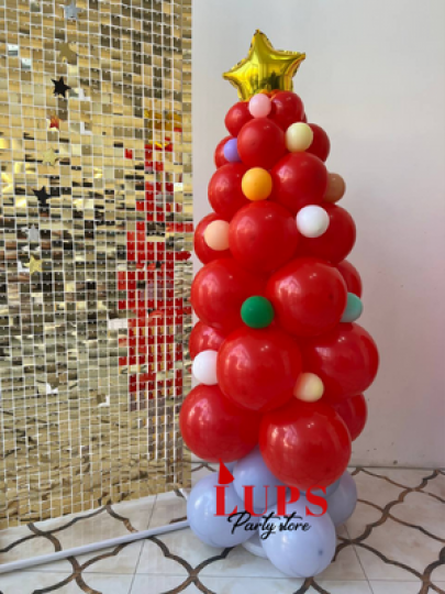 Новогодняя елка с красными шарами 145 см